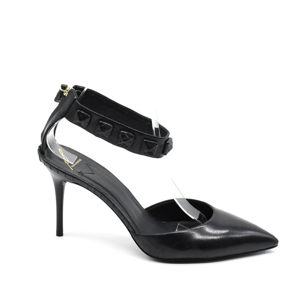 Brian Atwood Mercada Snakeskin Studded Pump 10